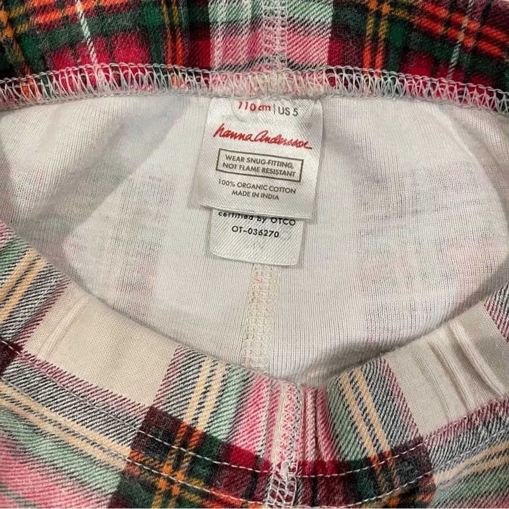 Hanna Andersson HannaJams Long John Pajama Set (Family Holiday Plaid) Size 110 5